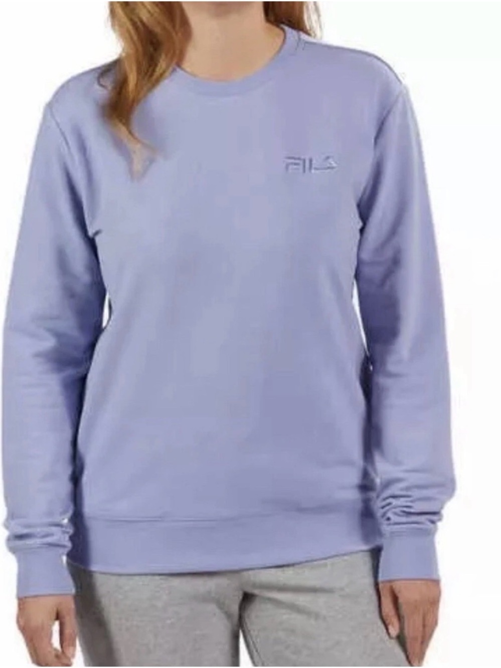 Fila Light French Terry Crewneck Women’s S Purple Lilac Sweatshirt Pockets